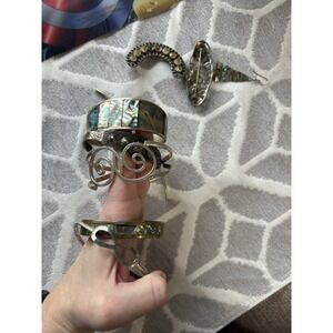 Vintage Alpaca Mexico Silver, NOT Sterling, Lot For Repair Cuff Bracelets 1 Ear